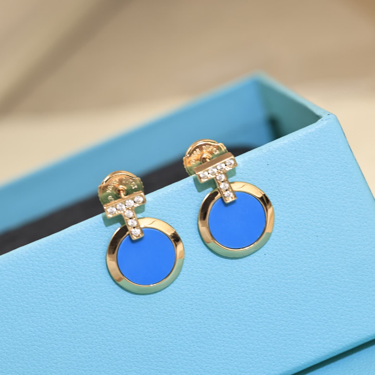 Tiffany & Co. Blue Enamel Earrings
